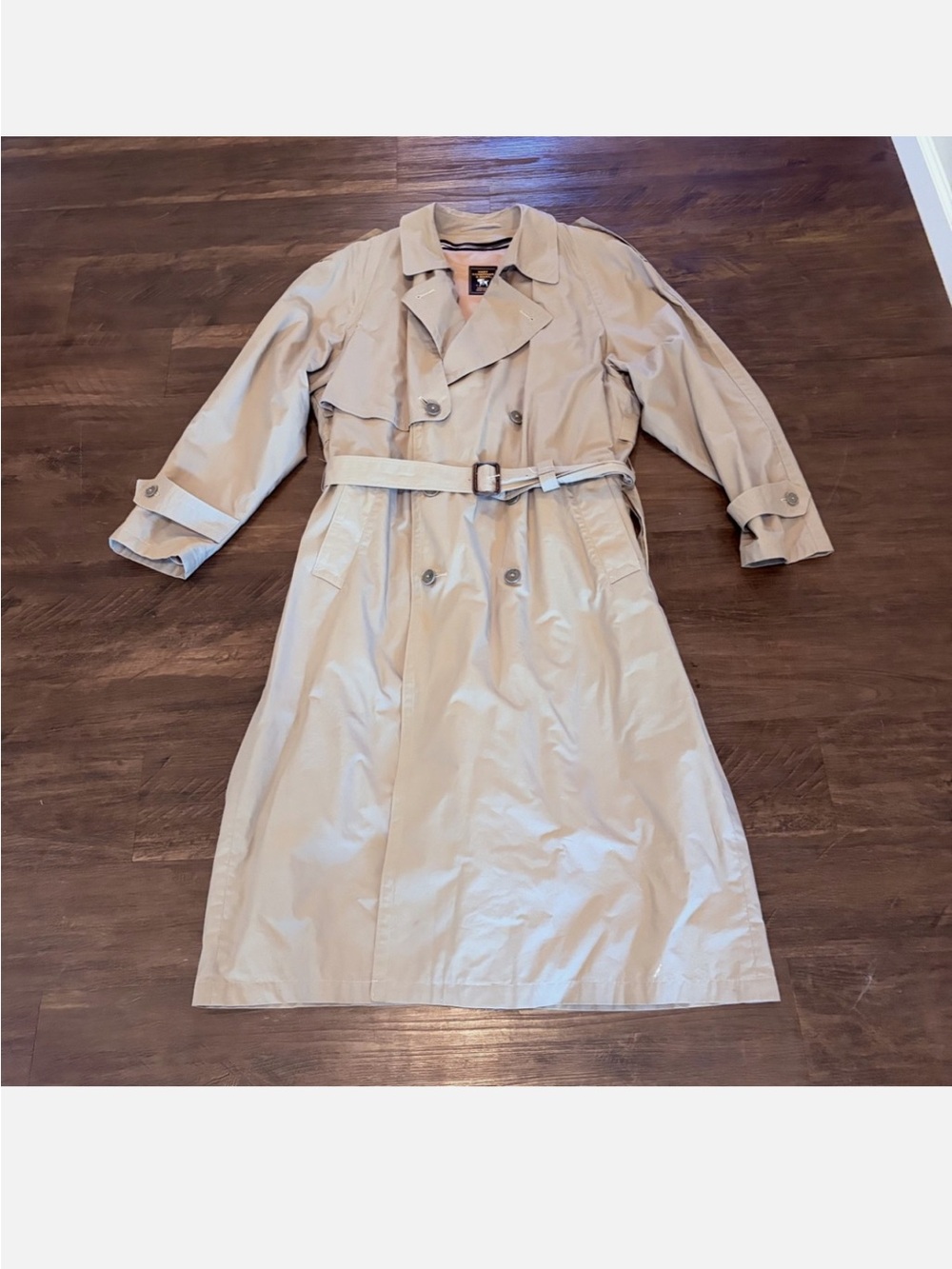 Vintage Hart Schaffner & Mark/ Dillards Tan Trench Coat mens size 42 Long